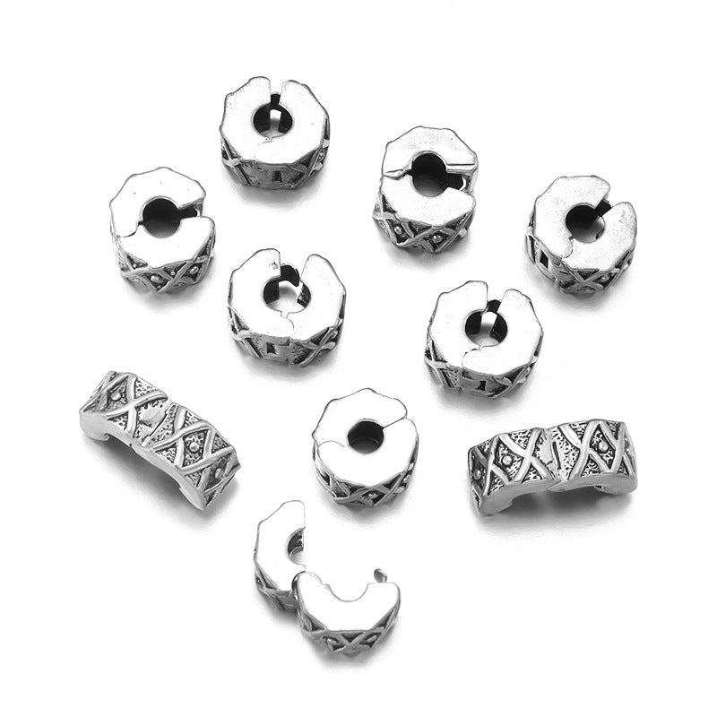 Pulsera de plata de 10 piezas de 10 piezas al por mayor Posicionamiento sin deslizamiento Clip Beads de hebilla